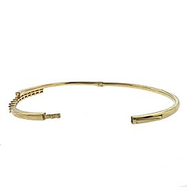 18k Yellow Gold Baguettes & Rounds Diamond Bangle Ladies Bracelet .91 CTW