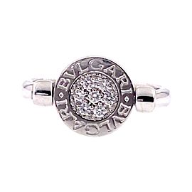 Bvlgari Pave Diamond and Black Onyx Flip Ring in 18kt White Gold