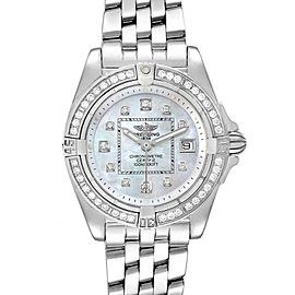 Breitling Windrider Cockpit A71356 Ladies Diamond MOP Steel Quartz 31MM Watch