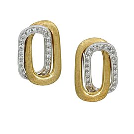 Marco Bicego Murano Link Diamond Earrings in 18k White and Yellow Gold