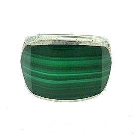 David Yurman Chevron Malachite Two Tone 18k Gold & Sterling Silver Men's Ring