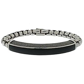 David Yurman Sterling Silver Black Onyx ID Bracelet