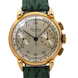 Breitling Premier 797 18k Rose Gold Chronograph Vintage Manual Watch 36mm