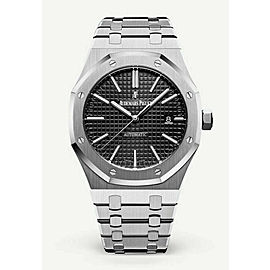 Audemars Piguet Royal Oak Black Dial SS 2018 Men's Watch 41mm Complete