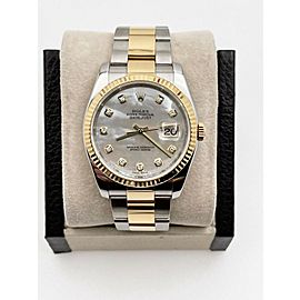 Rolex Datejust MOP Diamond Dial 18K Yellow Gold Stainless