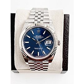 Rolex Datejust 41 Blue Dial Stainless Steel 18K Gold Bezel