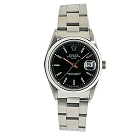 Rolex Oyster Perpetual Date Unisex Automatic Watch Black Dial 34mm