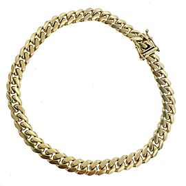 10k Yellow Gold Men's Cuban Link Chain Bracelet