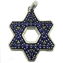 David Yurman Sterling Silver Blue Sapphire Star of David Pendant