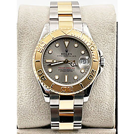 Rolex Midsize Yacht Master Silver Dial 35mm18K Gold Stainless