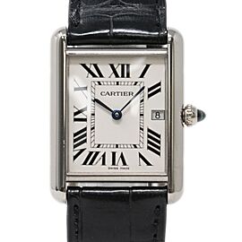 Cartier Tank Louis 18K White Gold Quartz Men Watch 25.5 x 34mm