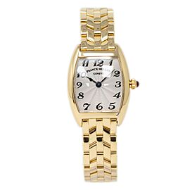 Franck Muller Cintree 18k YG Quartz Lady Watch Silver Dial 22x29mm