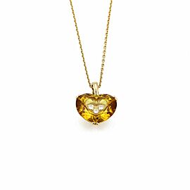 Chopard So Happy Diamond 18k Yellow Gold Yellow Crystal Heart Pendant