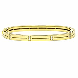 Women's Roberto Coin Diamond Groove Bangle Bracelet in 18k Yellow Gold