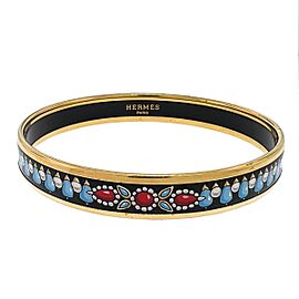 Hermes Gold Tone Emayle Metal Cloisonne Bangle