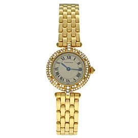 Cartier Panthere Vendome 18K Yellow Gold Diamond Bezel Ladies Quartz Watch