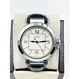 Cartier Pasha de Cartier Stainless Steel Leather Strap Watch