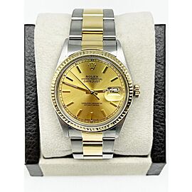 Rolex Datejust Champagne 18K Yellow Gold Steel