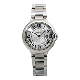 Cartier Ballon Bleu Silver Dial Quartz Stainless Steel Ladies Watch 33m