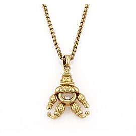 Chopard Happy Diamond 18k Yellow Gold Animated Clown Pendant Necklace