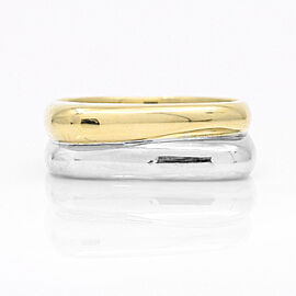 Women's Modern Band Ring in 18k White and Yellow Gold