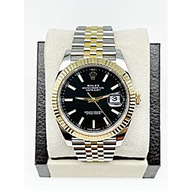 Rolex Datejust 41 Black Dial 18K Yellow Gold Steel