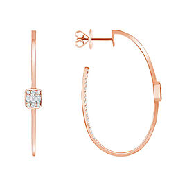 CT Diamonds in 18K Rose Gold 48 mm Height Hoop Earrings