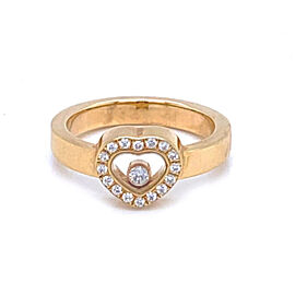 Chopard Happy Diamond 18k Yellow Gold Diamond Heart Bezel Ring