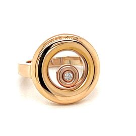 Chopard Happy Diamond 18k Rose Gold Round Floating Diamond Ring