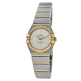 Omega Constellation Diamond 18K Gold Steel 24MM Quartz Watch