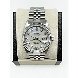 Rolex Datejust White MOP Diamond Dial 18K White Gold Stainless Steel