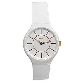 New Rado True Thinline R27958109 White Ceramic Ladies