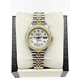 Rolex Ladies Datejust MOP Diamond Dial Bezel 18K Yellow Gold Steel