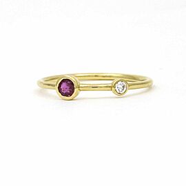 Jennifer Rivera Aros Two-Stone Stackable Ring in 18k Yellow Gold