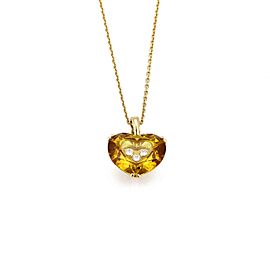 Chopard So Happy Diamond 18k Yellow Gold Yellow Crystal Heart Pendant