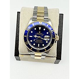 Rolex Submariner 16613 Blue Dial Bezel 18K Yellow Gold Steel