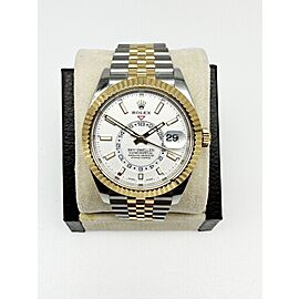 Rolex 2021 Sky Dweller 326933 White Dial 18K Yellow Gold Steel