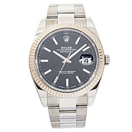 Rolex DateJust Fluted Oyster Steel Black Dial Automatic Men's Watch