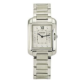 Cartier Tank Anglaise Mid-Size Watch Stainless Steel Diamond Dial