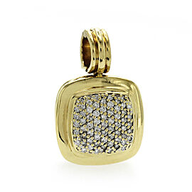 Au David Yurman 18K Yellow Gold Pave Diamonds Albion Large Enhancer Pendant