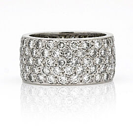 Women's Pave Diamond Wide Band Ring in Platinum