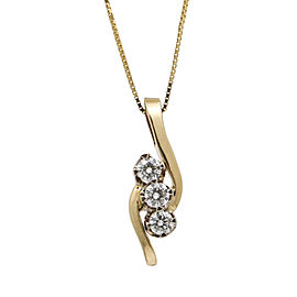 Women's Three-Stone Diamond Drop Pendant Necklace i