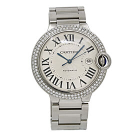 Cartier Ballon Bleu 42mm Automatic Watch Custom Diamond Bezel