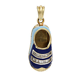 Blue Enamel Baby Show Pendant with Diamonds