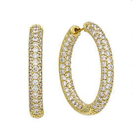 Women's Pave Diamond Hoop Earrings