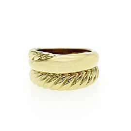 David Yurman 18k Yellow Gold Cable Band Ring Size 6