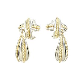 Tiffany & Co 925 Silver/18K Yellow Gold Signature Earrings E1088