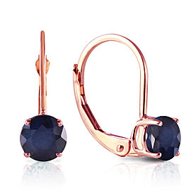 1.2 CTW 14K Solid Rose Gold Solitaire Sapphire Earrings