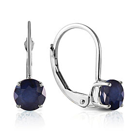 1.2 CTW 14K Solid White Gold Nestle Deeply Sapphire Earrings