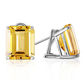 13 CTW 14K Solid White Gold Walk The Runway Citrine Earrings